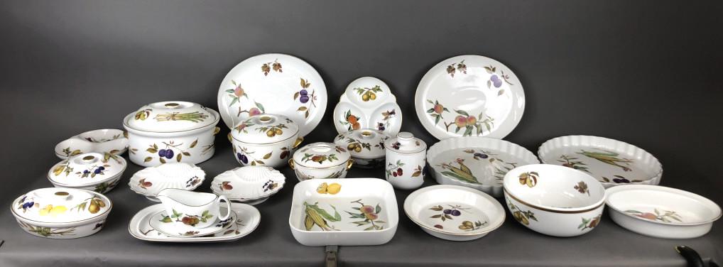 A Partial Royal Worcester Evesham Serving Set (1 of 7)