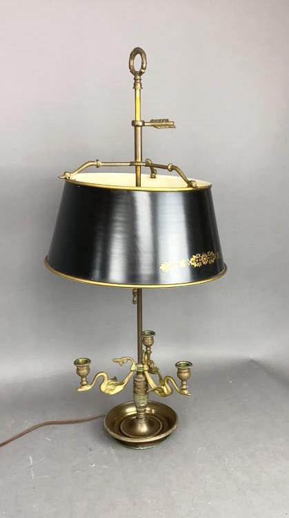 Tole Style Lamp with Brass Bird Fish Motif. (1 of 10)