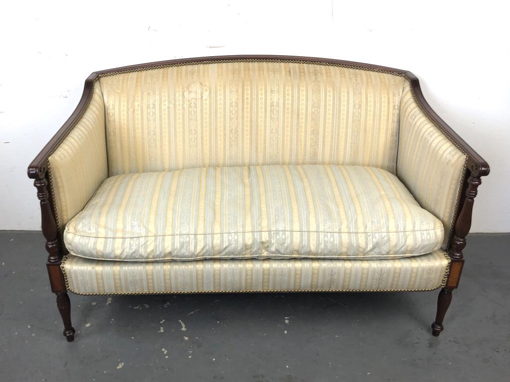 Hickory Chair Mahogany Upholstered Sofa. (1 of 5)