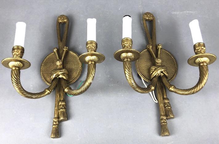 Pair of Brass Neoclassical Style Sconces (1 of 4)