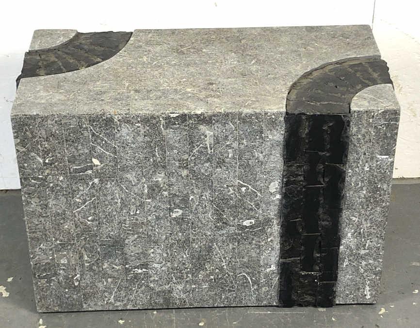 Mid Century Modern Style Veneer Stone Side Table (1 of 5)