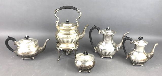 English Silver 5 Piece Tea Set