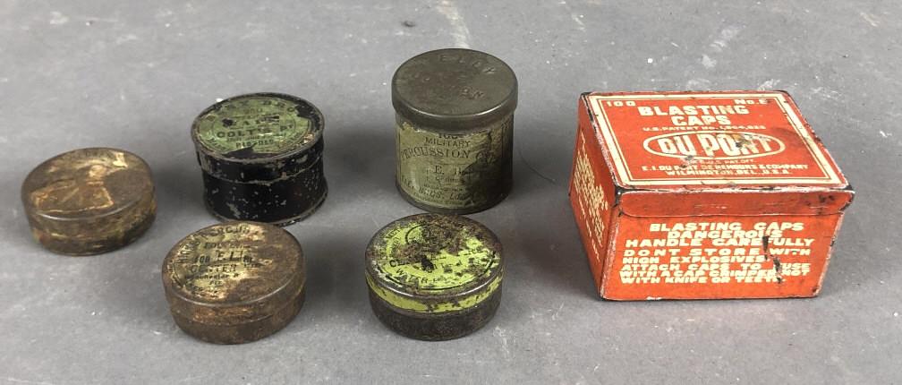 5 Civil War Era Percussion Cap Tins (1 of 7)
