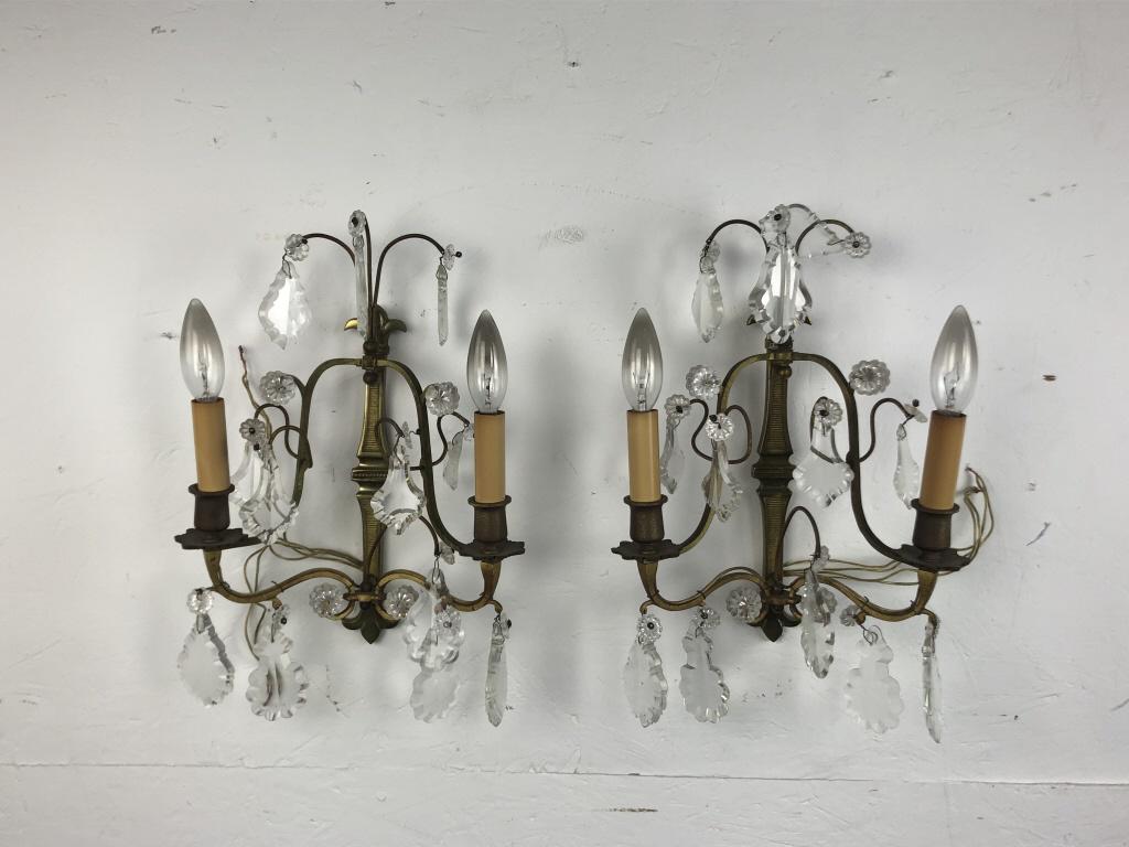 Pair of Bronze Two Light Sconces (1 of 4)