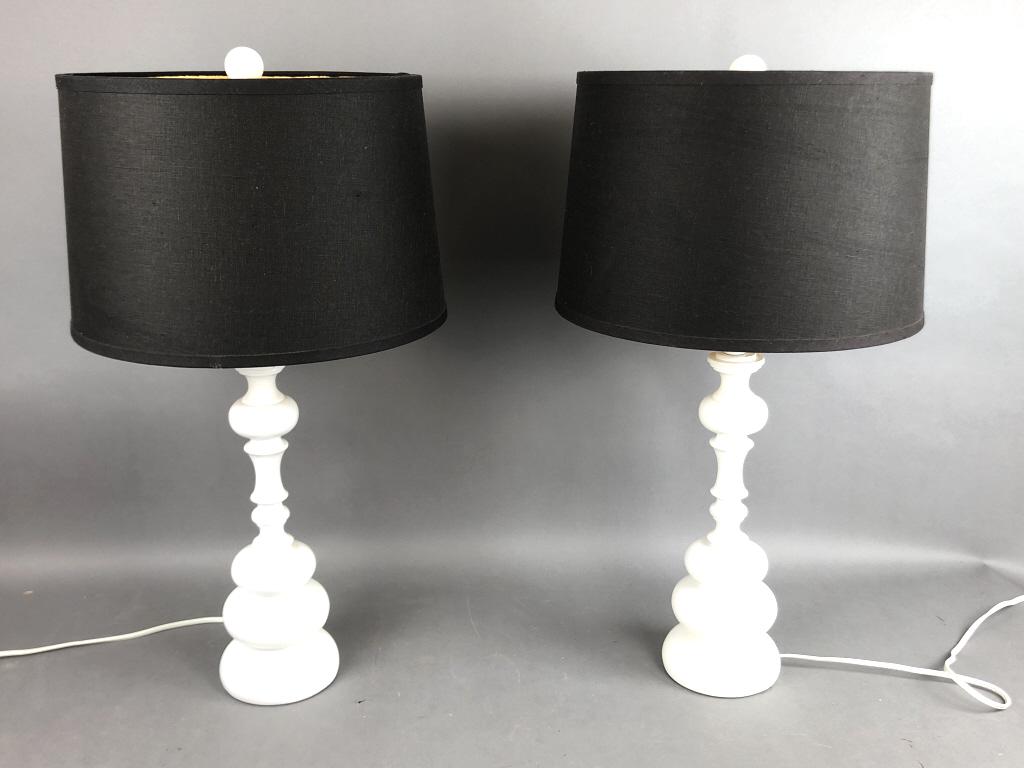 A Pair of Modern White Lamps (1 of 3)