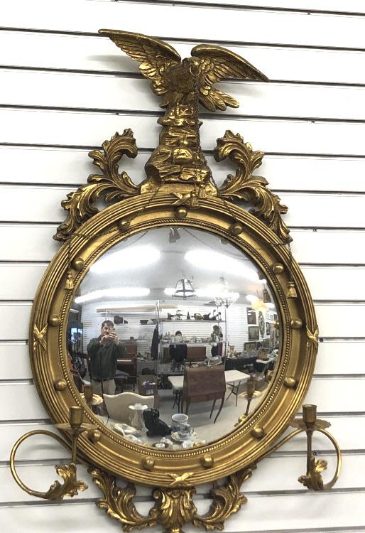Federal Style Gilt Wood Convex Eagle Mirror (1 of 7)