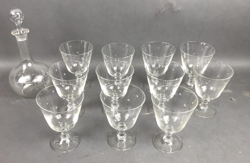 A Group of Etched Glasses and Decanter (1 of 4)