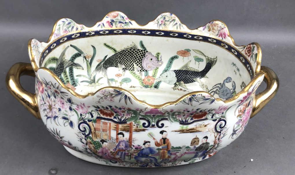 Asian Porcelain Planter / Fish Bowl (1 of 6)