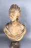 Terracotta Bust of Marie Antionette , 19th Century 31"h x 19"w x 10"d. Signed on Verso. Condition,