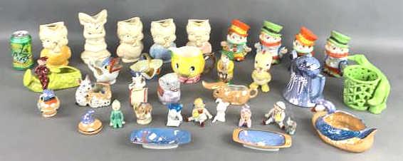 A Group of Japanese Pottery Together with other pottery . Tallest piece is 7 1/2" Approximately 34 (1 of 6)