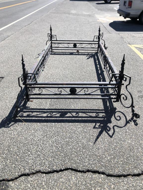 Black Metal Architectural Gazebo Top Could be re-purposed as raised flower bed. 29 1/2"h  x 104"w x (1 of 9)