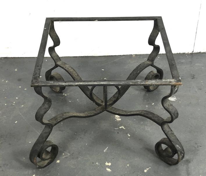 Wrought Iron Table Base 17"h x 26" sq Condition, old patina (1 of 5)