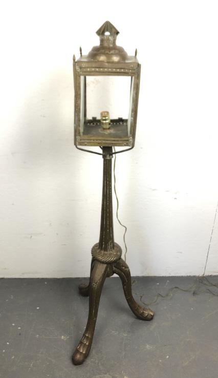 Indian Copper & Copper Clad Floor Lamp 54"h x 18 1/2" diam,  Condition, untested, missing 2 pieces (1 of 7)