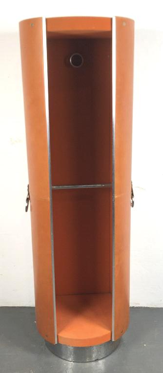 Italian Leather Revolving Armoire 67 3/4"h x 21"diam. Condition, some wear to leather, some (1 of 6)