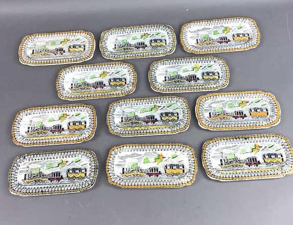 A Group of 11 English Railway Rectangular Plates (1 of 6)
