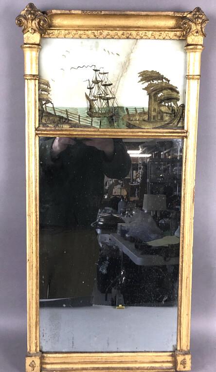 Federal Style Gilt Wood Trumeau Mirror (1 of 5)