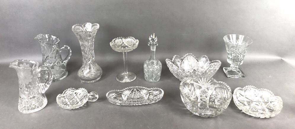 A Group of Cut Glass and Pressed Glass Articles (1 of 9)