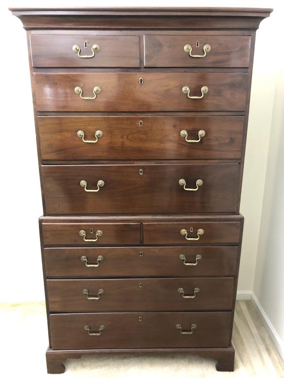 19C English Mahogany Chest on Chest. (1 of 5)