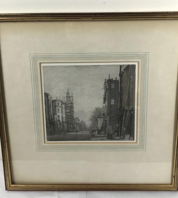 Sir Muirhead Bone: Drawing signed (ll) Sight 7 1/2"h x 8"w Condition, some stains to matting