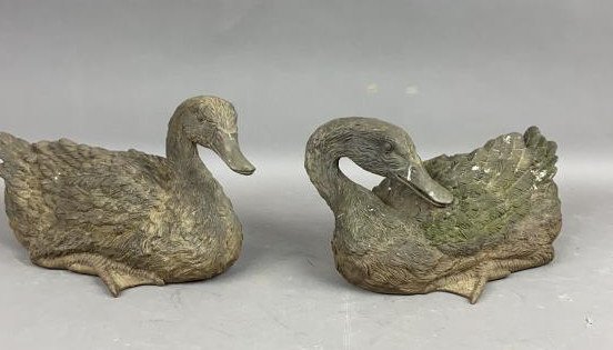 Pr. Of Bronze Decorative Outdoor Ducks (1 of 7)