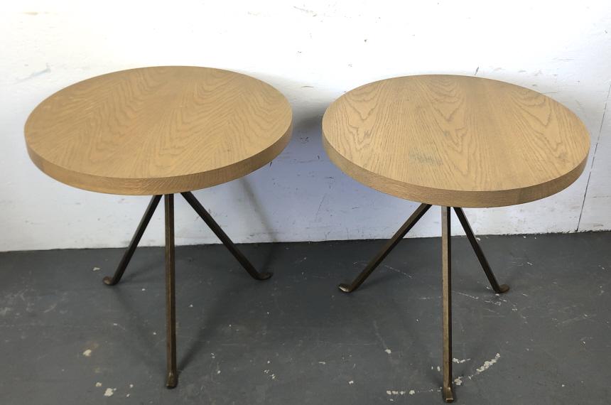 A Pair of Contemporary Wood & Metal Side Tables (1 of 5)