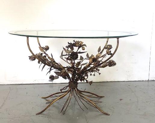 Gilt Metal Glass Side Table (1 of 4)