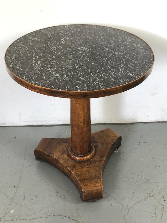 19th Century Mahogany Marble Top Side Table (1 of 3)