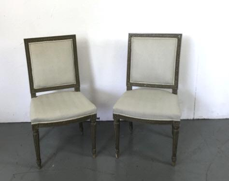 Pair of Louis XVl Style Green Painted Side Chairs (1 of 7)