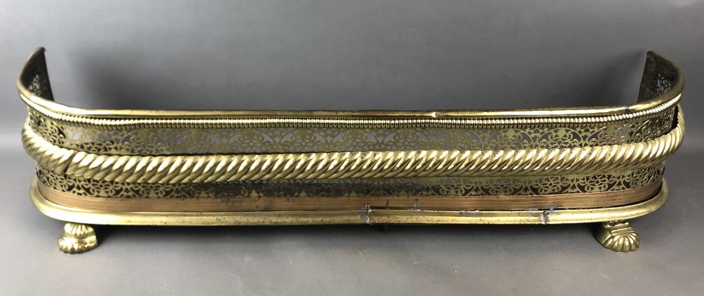 19th Century Brass Fire Fender (1 of 4)