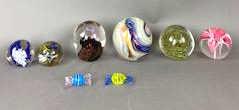 Group of 6 Paper Weights & 2 Glass Candies (1 of 10)