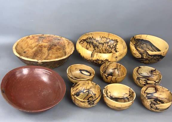 A Wooden Salad Bowl Set & 2 Wooden Bowls (1 of 16)