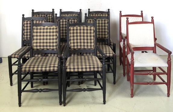 A Set of 8 Farmhouse Style Dining Chairs (1 of 9)