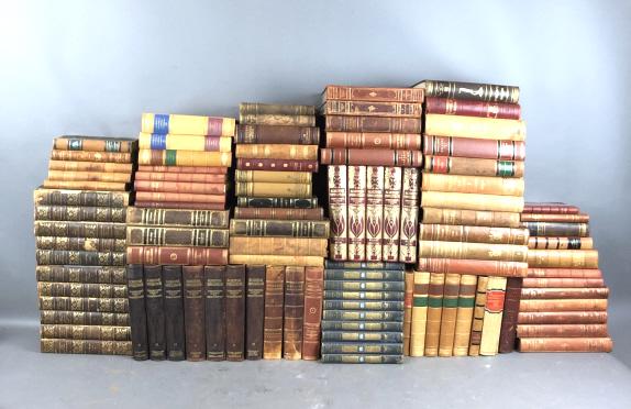 A Lot of 100 Scandinavian Leather Bound Old Books (1 of 8)