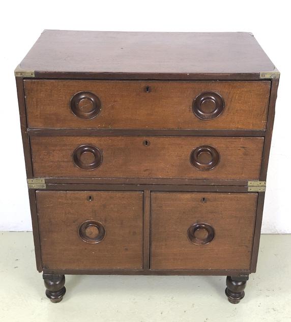 19th C. Mahogany Campaign Chest (1 of 6)