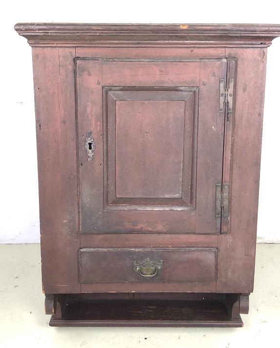 A Primitive 18th C. Painted Wall Cabinet (1 of 7)