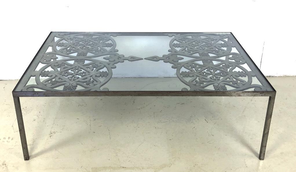 Contemporary Metal & Glass Low Table (1 of 4)