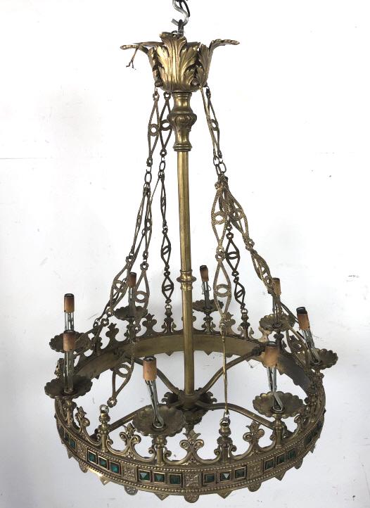 A Gothic Style Metal 8 Light Chandelier (1 of 3)