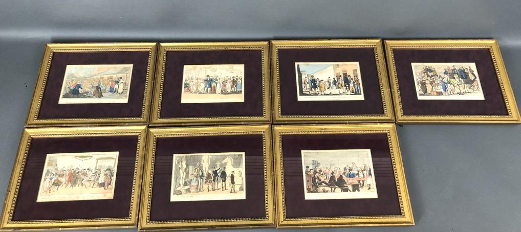 Group of 7 Hand Colored Prints (1 of 8)
