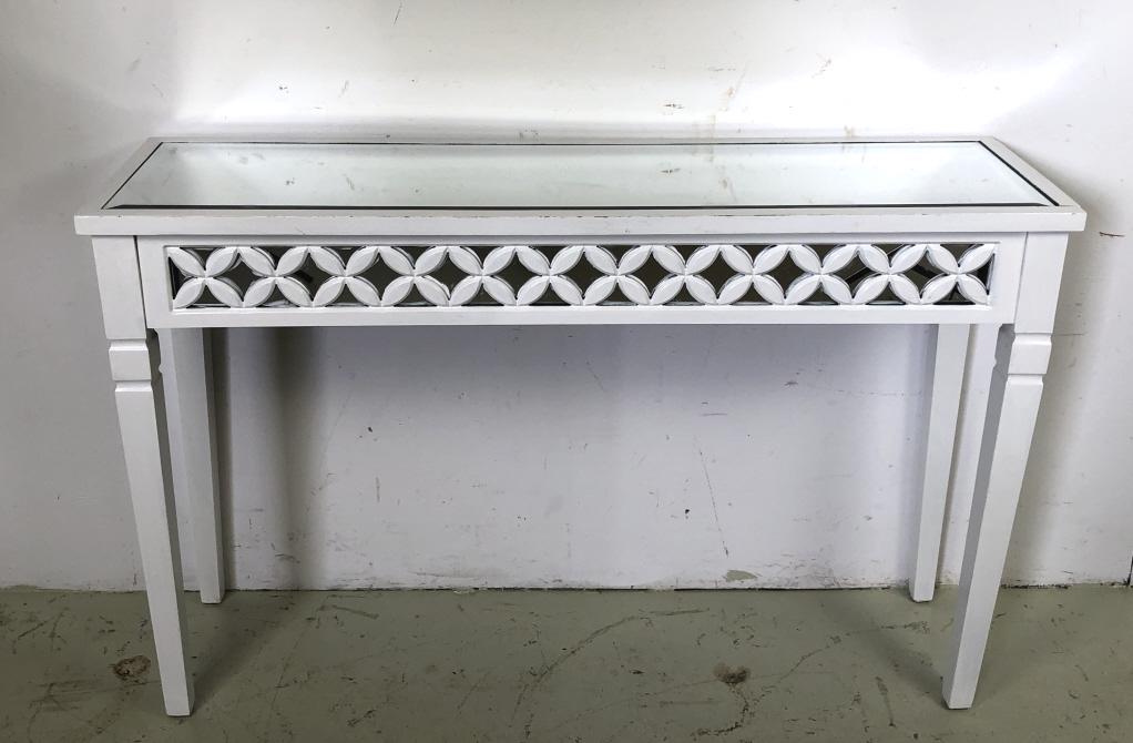 Contemporary White Painted Mirrored Table (1 of 4)