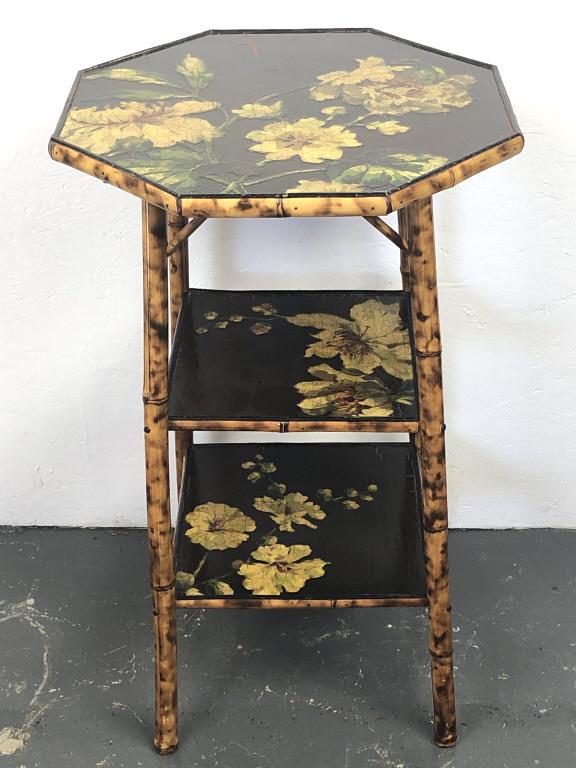 A Bamboo & Paint Decorated Side Table (1 of 4)