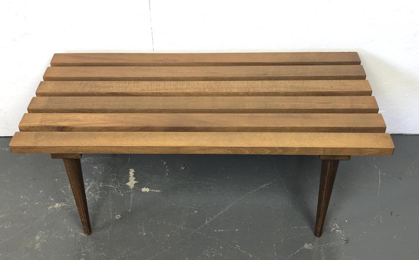Mid Century Modern Slat Bench (1 of 4)