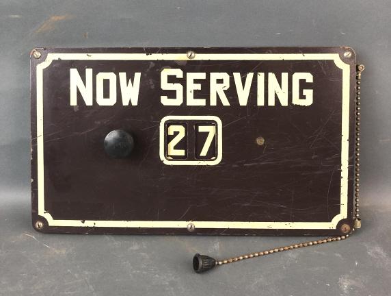 Now Serving Adjustable Metal Sign (1 of 5)