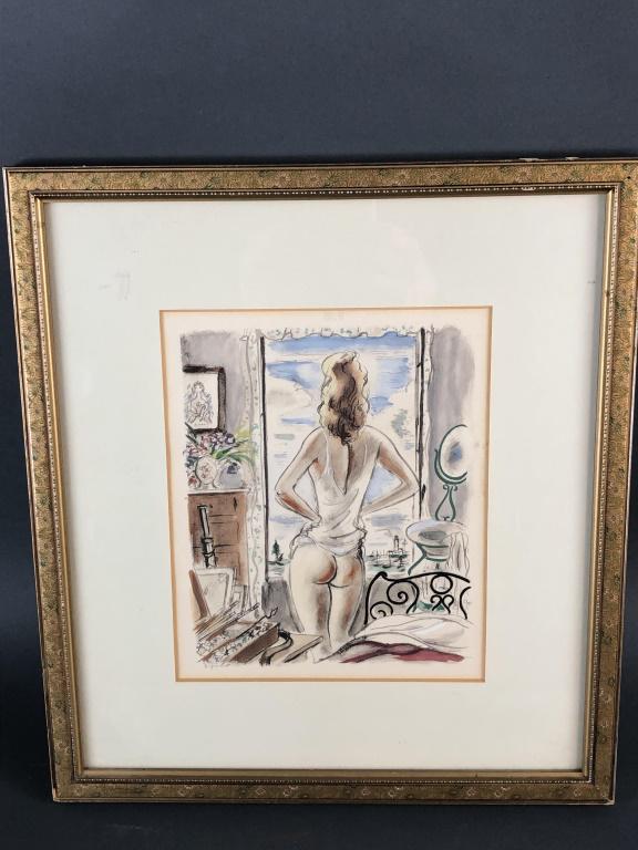 Watercolor of Girl Looking out Window (1 of 4)