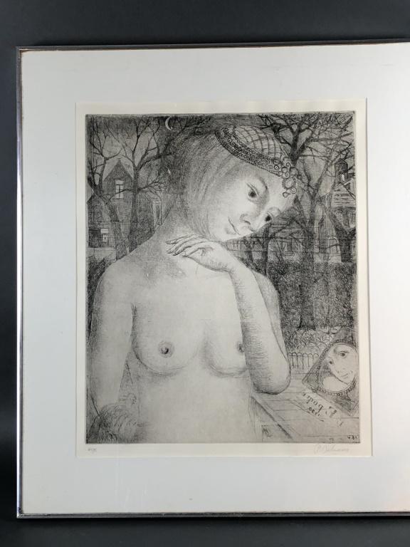 Lithograph of Lady Looking in Mirror (1 of 6)