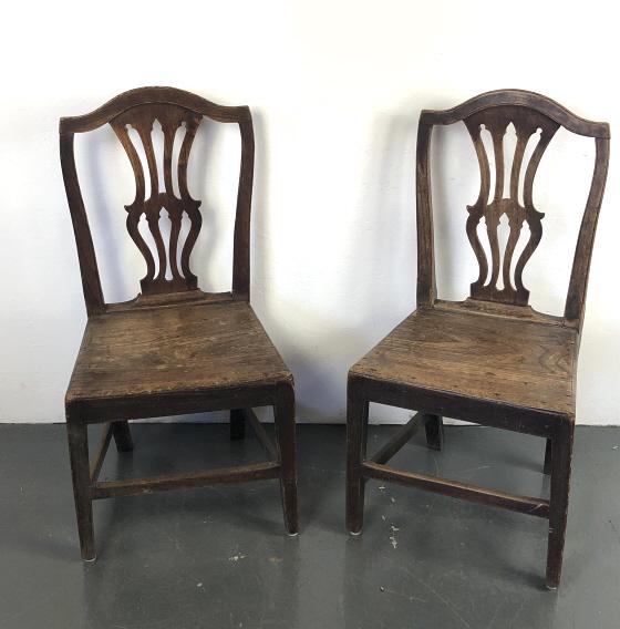 Pair of Provincial Georgian Oak Side Chairs (1 of 4)