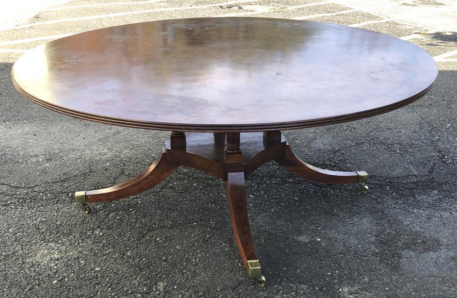 Large Circular Yew Wood Dining Table (1 of 9)