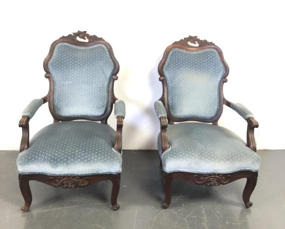 A Pair of Upholstered Victorian Chairs (1 of 9)