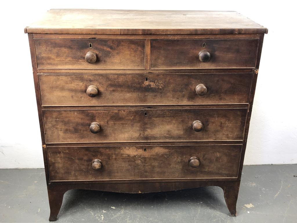 19th C. English Mahogany 2 Over 3 Drawer Chest (1 of 7)