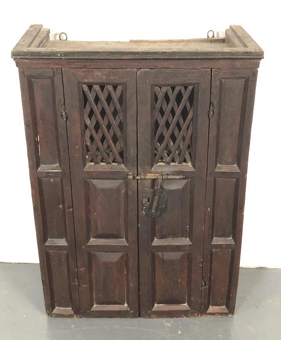 19th C. Stained Wood Hanging Cabinet (1 of 5)