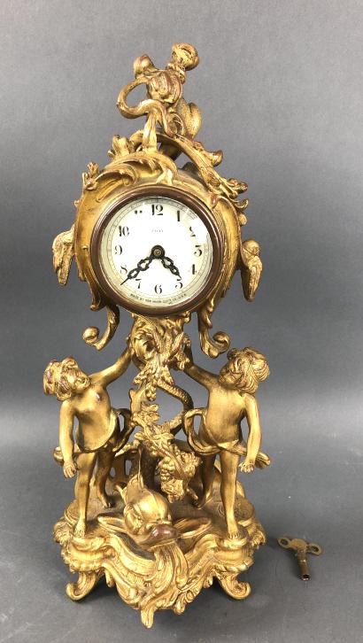 New Haven Bronze Cherub & Dolphin Clock (1 of 6)